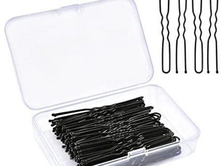 150 Piezas Horquillas, Horquillas pelo Mujer, Forma de U Horquillas pelo de Metal, Clips pelo Mujer para el Cabello para Mujeres, Niñas y Salón de Peluquería (Negro) Embalaje Deteriorado Fashion