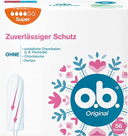 O.B. Original Super tampones con tecnología StayDry para días pesados (1 x 56 piezas) Embalaje Deteriorado on Sale