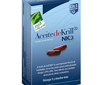 100% Natural Aceite de Krill NKO 40 caps. - 50 gr Embalaje Deteriorado Sale